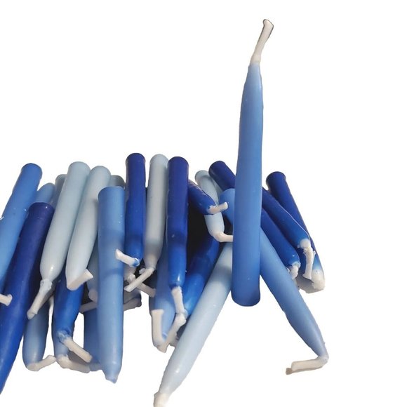 Lot 3 Boxes of Shades Of Blue Menorah Hanukkah Candles 3" 45 Per Box READ Price - Picture 3 of 4